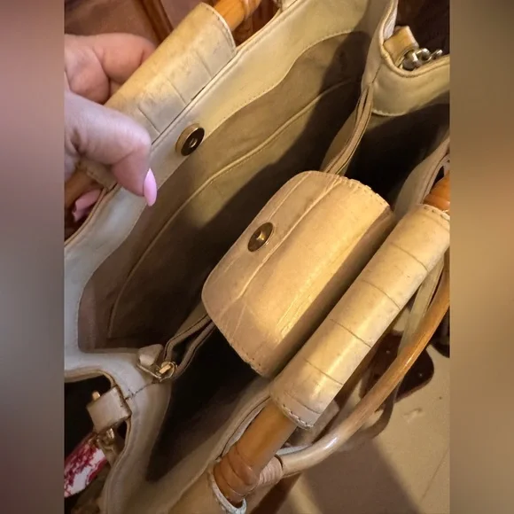 Brahmin Cecelia Croc-Embossed Bag with Bamboo Handles - Picture 11 of 16